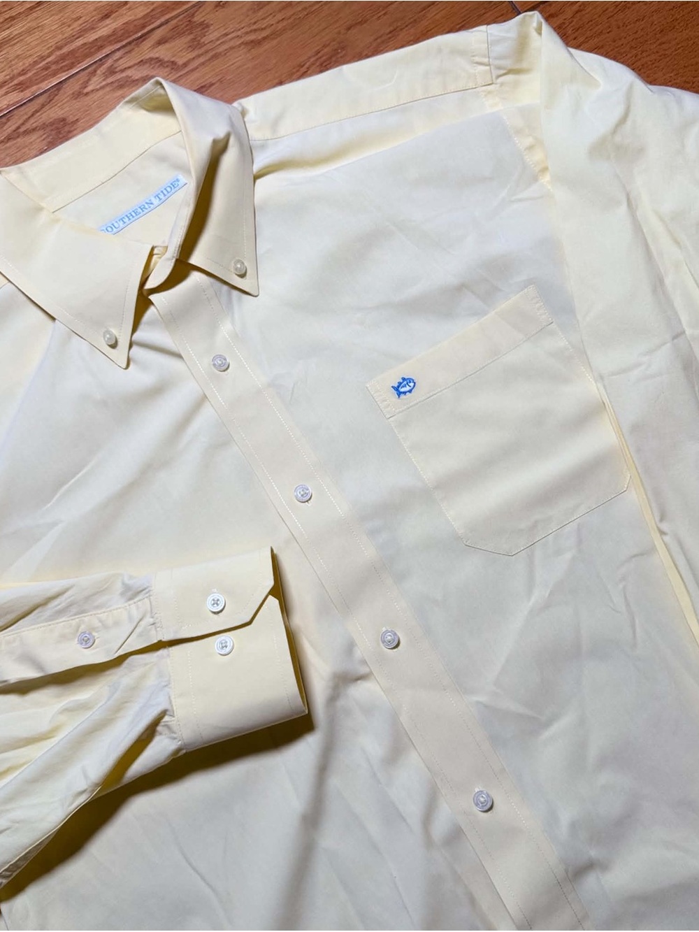 Southern Tide Men's Pale Yellow Button-Down Dress Shirt
